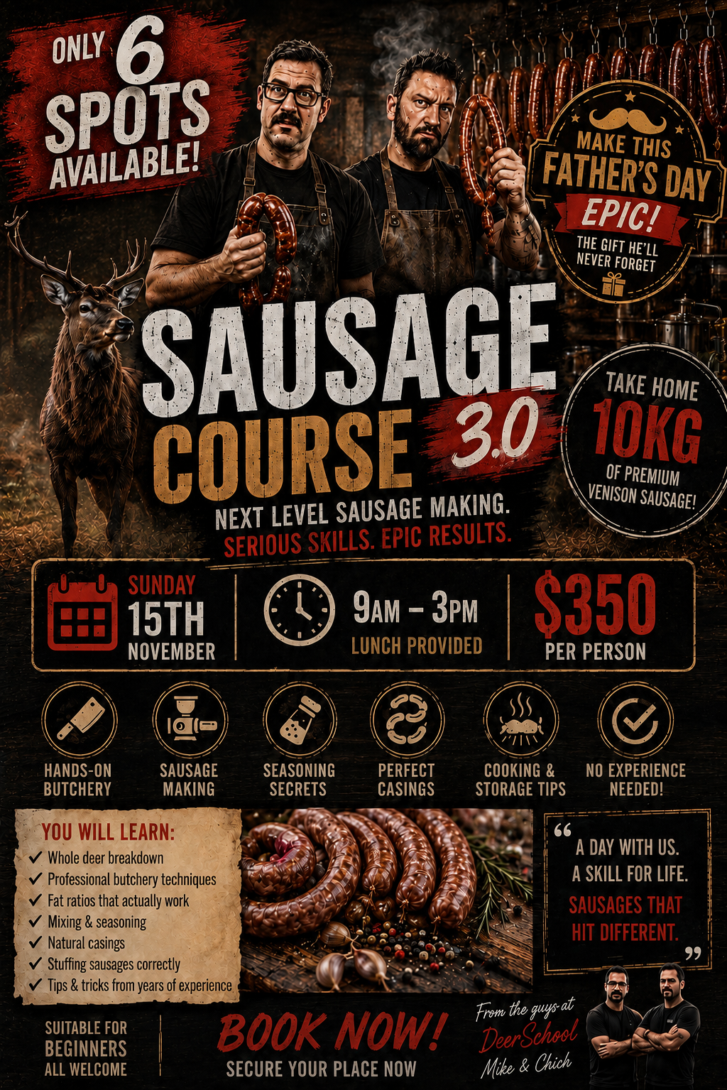 Sausage Making Course Sunday 15th NOVEMBER 2026