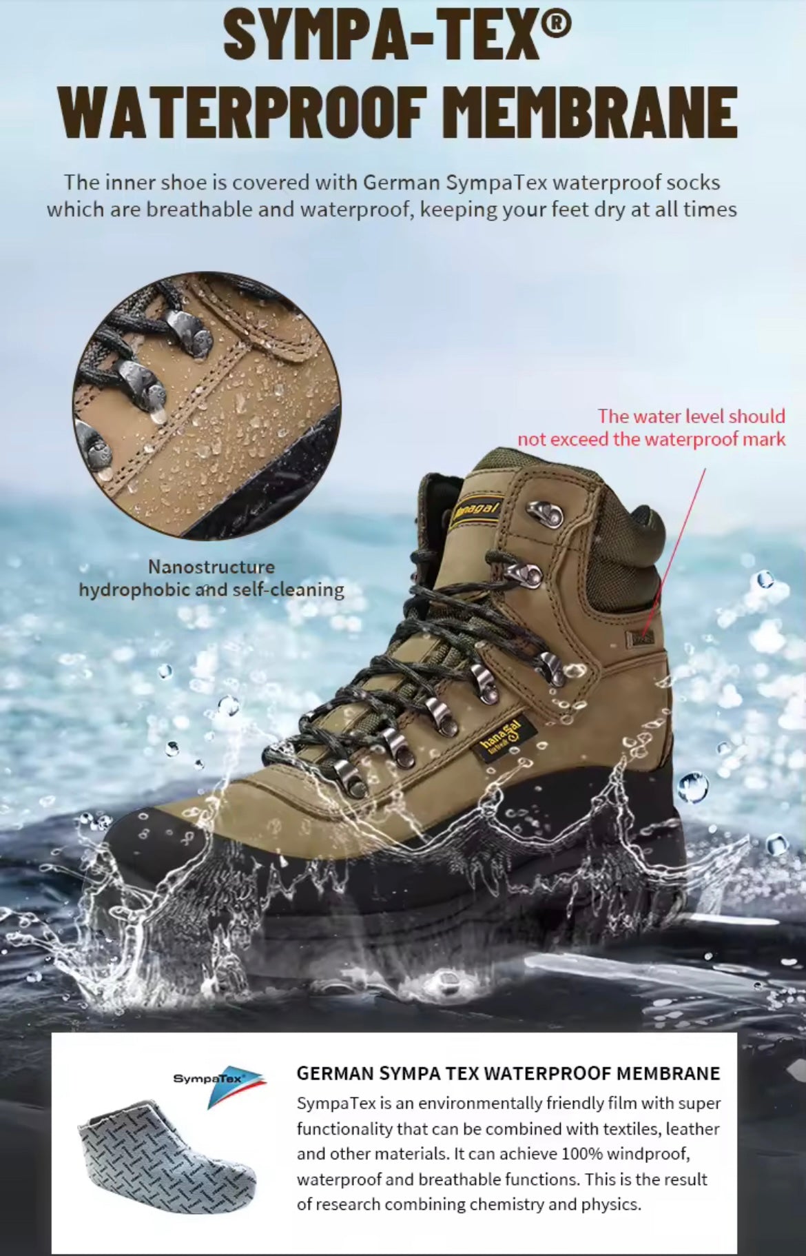 Hunting Boots Waterproof Nubuck Leather upper