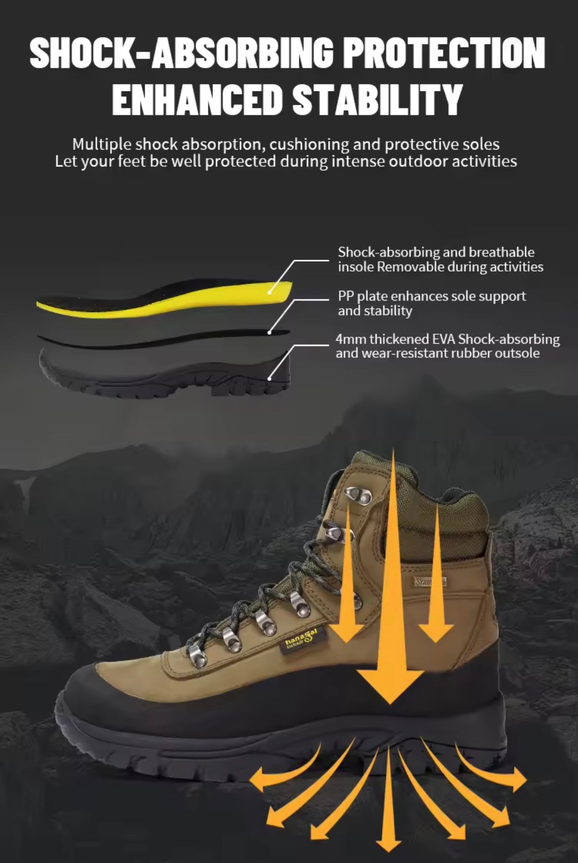 Hunting Boots Waterproof Nubuck Leather upper