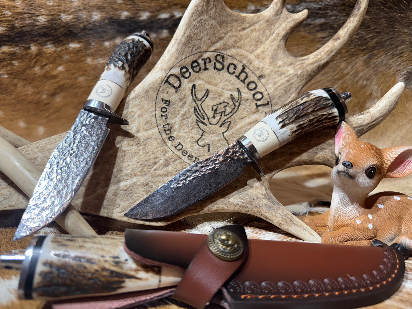 Red Deer Antler Handle Knife