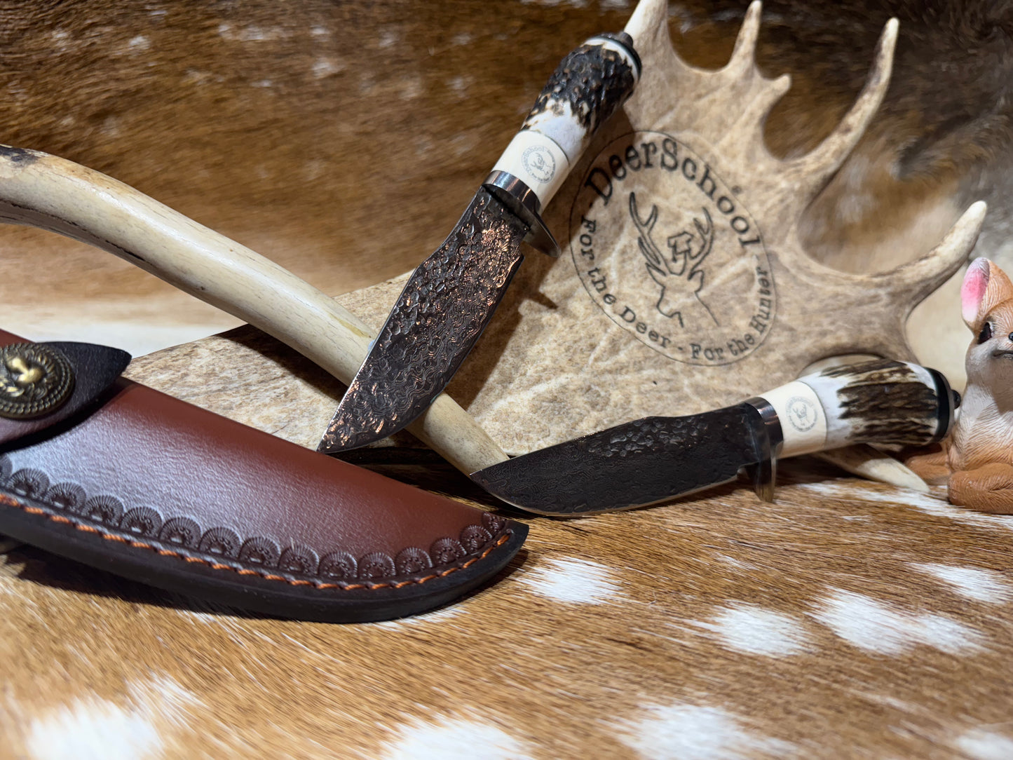 Red Deer Antler Handle Knife
