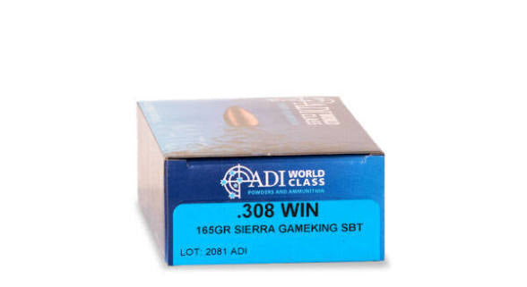 308Win. ADI 165gr Sierra GameKing 20x Rounds